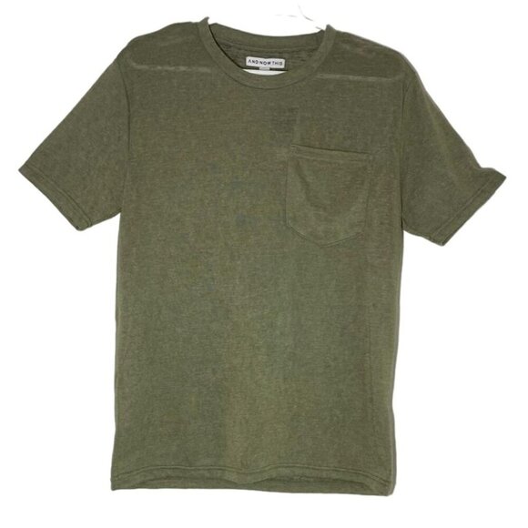 AND NOW THIS, short-sleeved pullover, for men, green, polyester, size S. - Picture 1 of 5
